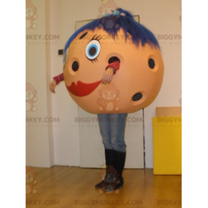 Disfraz de mascota de bola de boliche BIGGYMONKEY™ con cabello