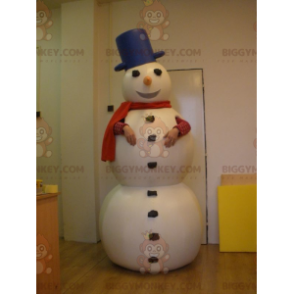 Fantasia de mascote gigante de boneco de neve branco