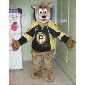 Brown Bear BIGGYMONKEY™ Mascot Costume In Sportswear –