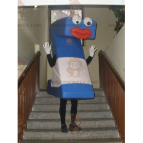 Costume da mascotte con lettera Z maiuscola blu e bianca