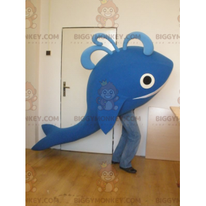 Smiling Giant Blue Whale BIGGYMONKEY™ Mascot Costume -