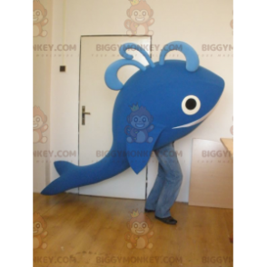 Smiling Giant Blue Whale BIGGYMONKEY™ Mascot Costume –