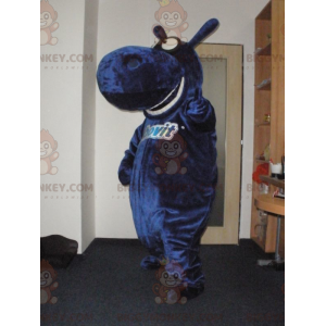 Divertido disfraz gigante de mascota de hipopótamo azul