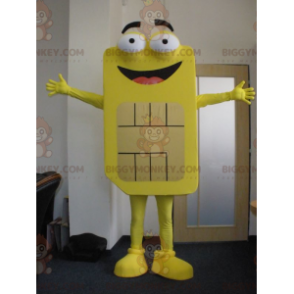 Giant Yellow Sim Card BIGGYMONKEY™ Mascot Costume. Telephony