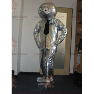 Costume mascotte Silver Robot Man BIGGYMONKEY™ - Biggymonkey.com