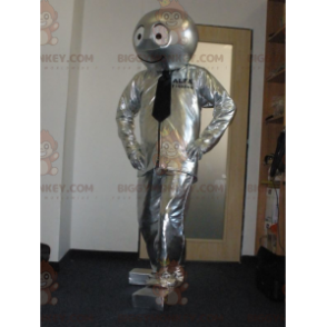 Costume de mascotte BIGGYMONKEY™ de bonhomme de robot argenté -
