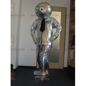 Costume mascotte Silver Robot Man BIGGYMONKEY™ - Biggymonkey.com