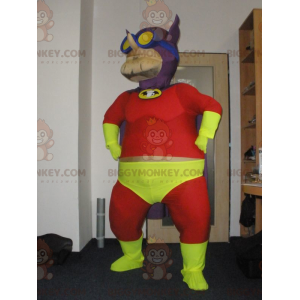 Mycket färgglad superhjälte Beerman BIGGYMONKEY™ maskotdräkt -