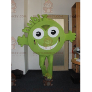 BIGGYMONKEY™ Hubizin vihreä pyöreä hymyilevä hahmo maskottiasu