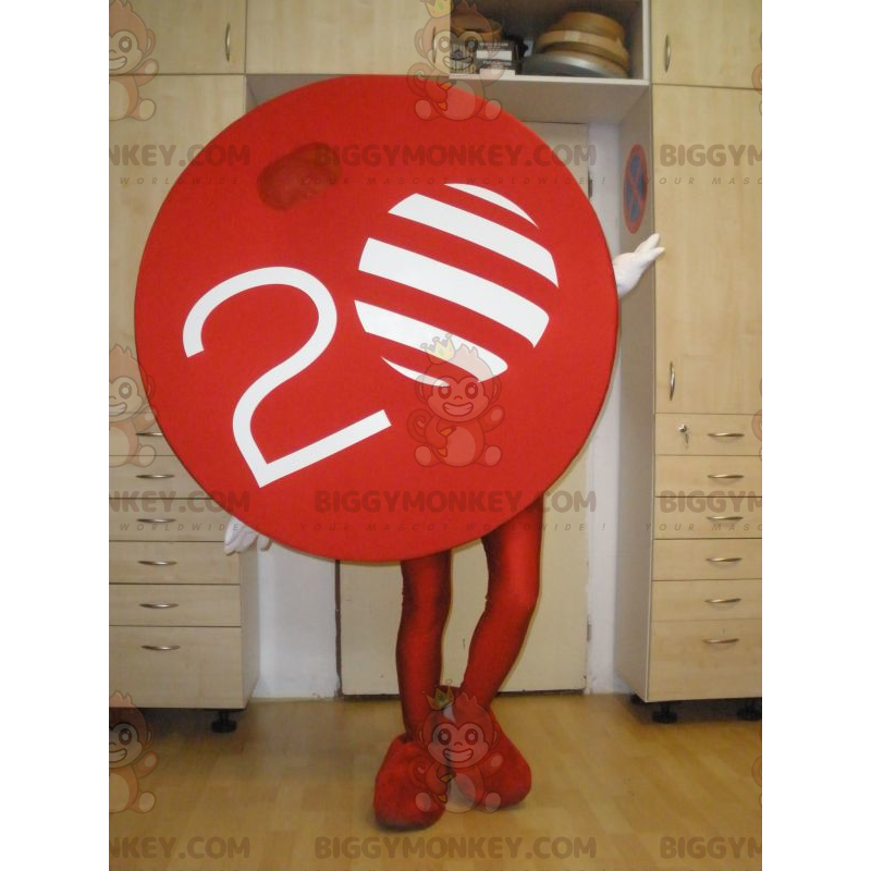 BIGGYMONKEY™ mascot costume from TV Nova. Red Round