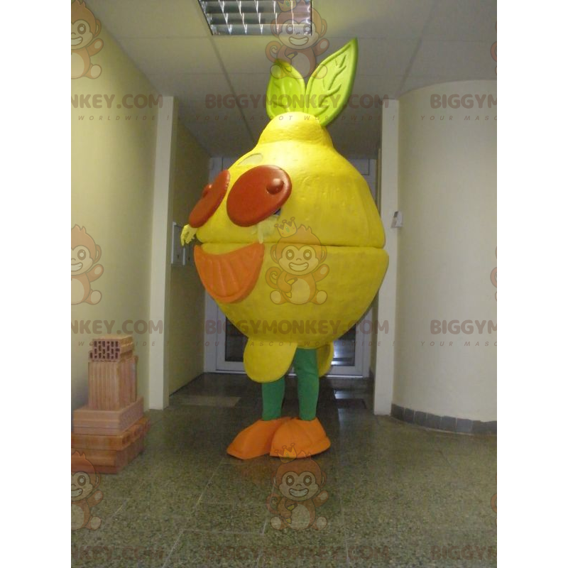 Gigantisch kleurrijk citroen BIGGYMONKEY™ mascottekostuum -
