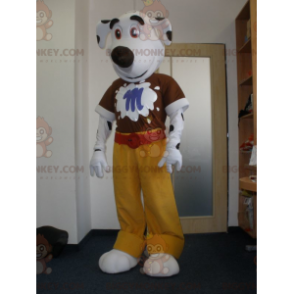 White and Black Dog BIGGYMONKEY™ Mascot Costume. Dalmatian