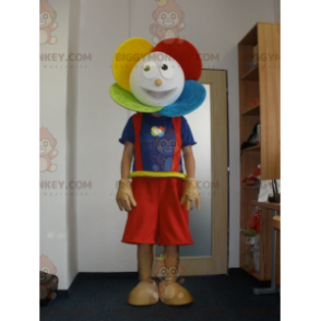 Very Smiling Colorful Flower BIGGYMONKEY™ Mascot Costume –