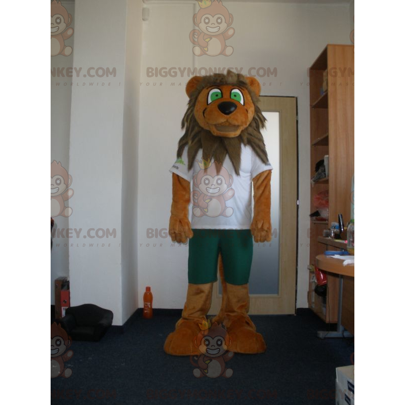 Bruine en bruine leeuw met groene ogen BIGGYMONKEY™