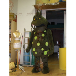 Costume da mascotte terrificante mostro marrone e verde