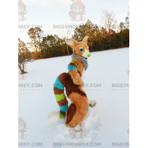 Flerfärgad Fox BIGGYMONKEY™ maskotdräkt - BiggyMonkey maskot