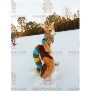 Costume de mascotte BIGGYMONKEY™ de renard multicolore -