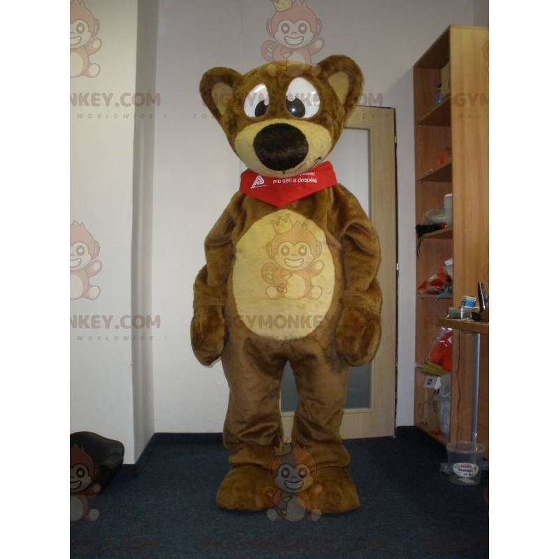 Brun og gul bamse BIGGYMONKEY™ maskotkostume. Bamse -