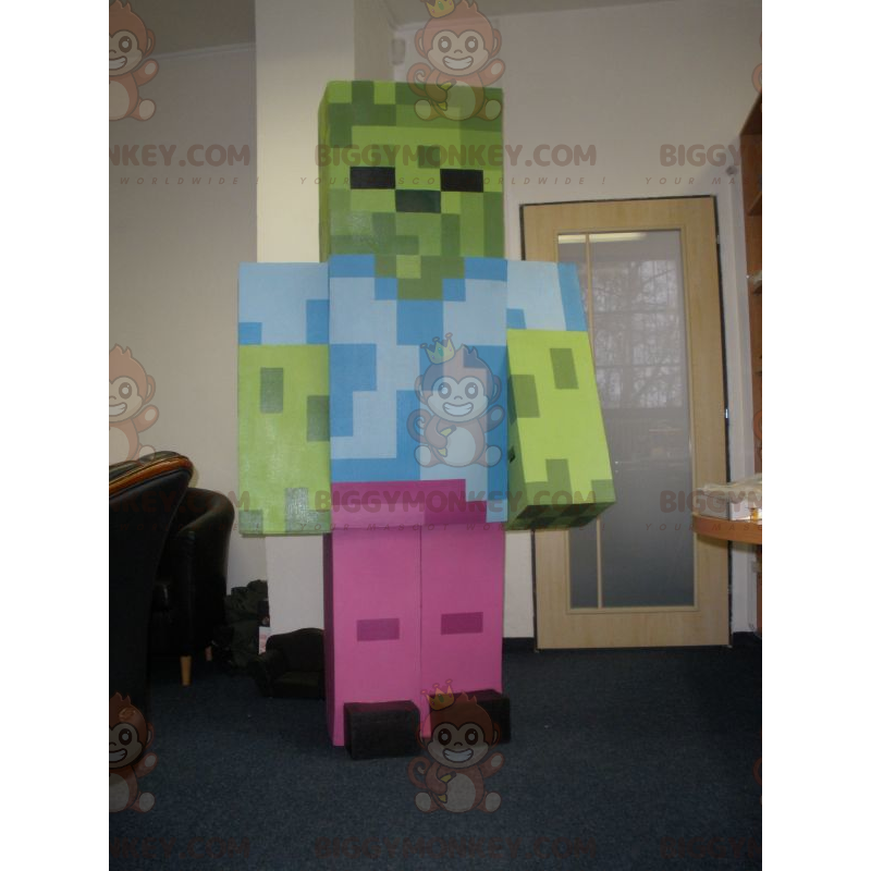 Giant Colorful Pixelated Robot BIGGYMONKEY™ Mascot Costume –