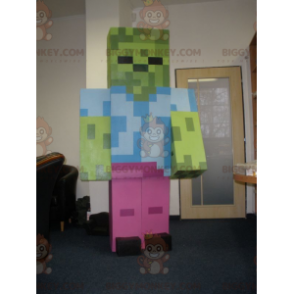 Giant Colorful Pixelated Robot BIGGYMONKEY™ Mascot Costume –