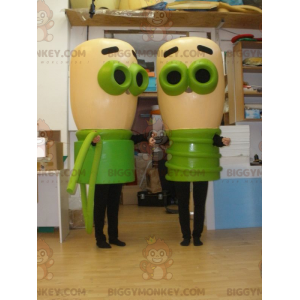 2 BIGGYMONKEY™s mascot of beige and green bulbs. 2 bulbs –