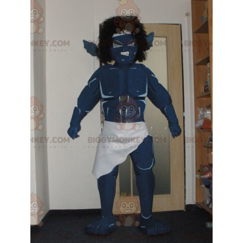 Muy Impresionante Disfraz de Mascota Monstruo Guerrero Azul