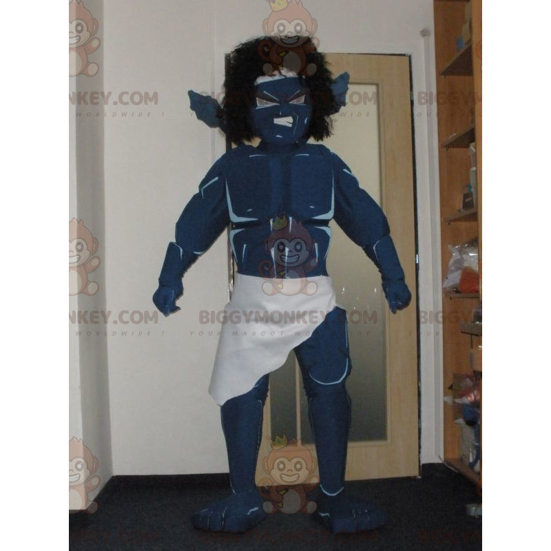 Very Awesome Blue Warrior Monster BIGGYMONKEY™ Mascot Costume -