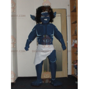Muy Impresionante Disfraz de Mascota Monstruo Guerrero Azul