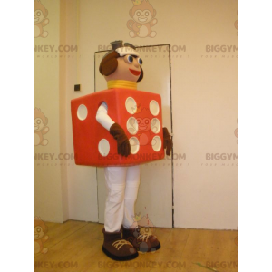 Traje de mascote gigante de dados vermelhos BIGGYMONKEY™ –