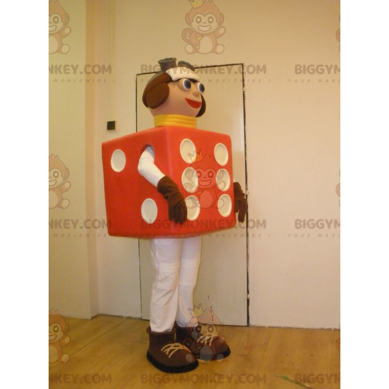Riesige rote Würfel BIGGYMONKEY™ Maskottchen-Kostüm -
