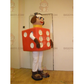 Costume de mascotte BIGGYMONKEY™ en forme de dés rouge géant -