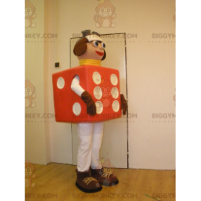 Riesige rote Würfel BIGGYMONKEY™ Maskottchen-Kostüm -