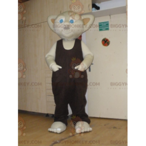 BIGGYMONKEY™ Costume da mascotte Gnomo beige con occhi azzurri