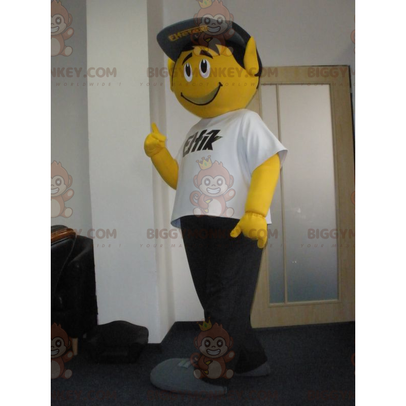 Costume de mascotte BIGGYMONKEY™ de bonhomme jaune très