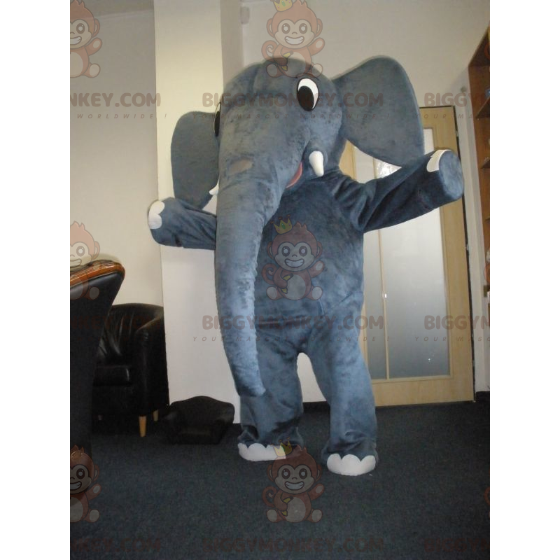 Meget sød grå elefant BIGGYMONKEY™ maskotkostume -