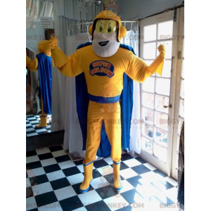 Kostium maskotki superbohatera BIGGYMONKEY™ w żółto-niebieskim