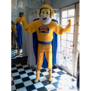 Superhelte BIGGYMONKEY™ maskotkostume i gult og blåt outfit -