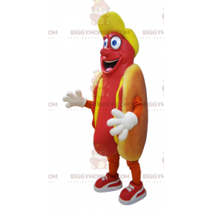 Costume da mascotte gigante sorridente avido Hot Dog