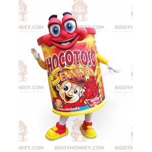 Traje de mascote Chocotoso BIGGYMONKEY™ com bebida de chocolate