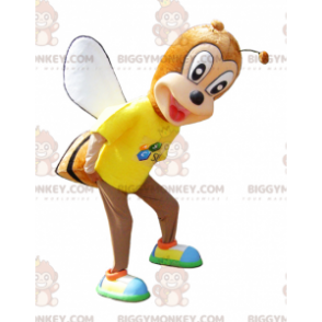 Disfraz de mascota BIGGYMONKEY™ de abeja naranja, amarilla y