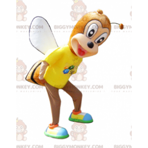 Orange Yellow and Black Bee BIGGYMONKEY™ Mascot Costume. Insect