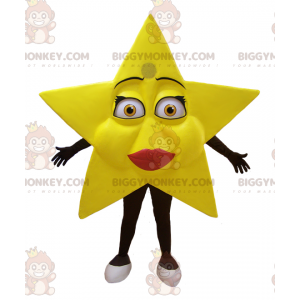 Costume de mascotte BIGGYMONKEY™ d'étoile jaune géante très