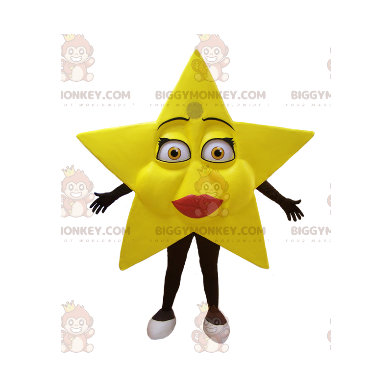 Bardzo kobiecy kostium maskotka olbrzymia żółta gwiazda