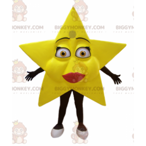 Costume de mascotte BIGGYMONKEY™ d'étoile jaune géante très