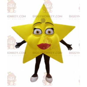 Velmi ženský kostým maskota BIGGYMONKEY™ s obří žlutou hvězdou