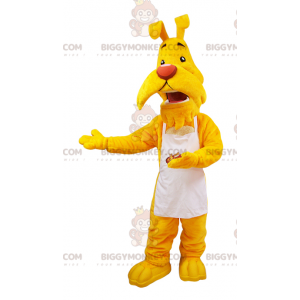 BIGGYMONKEY™ Costume da mascotte cane giallo baffi vestito con