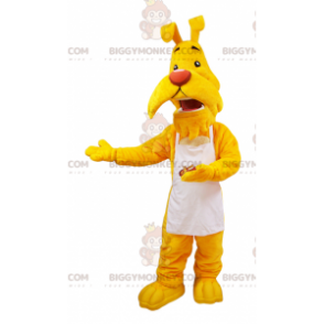 BIGGYMONKEY™ Mustache Yellow Dog Mascot Costume Dressed With