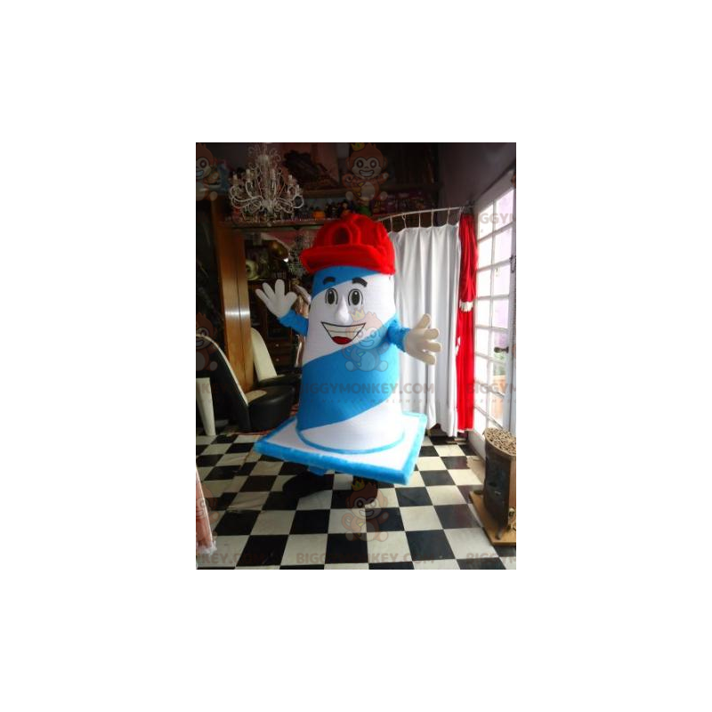 Blue and White Giant Stud BIGGYMONKEY™ Mascot Costume with Cap