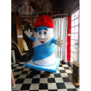 Traje de mascote gigante azul e branco BIGGYMONKEY™ com boné –