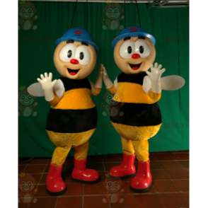 2 mascote de abelha operária BIGGYMONKEY™s com capacete –
